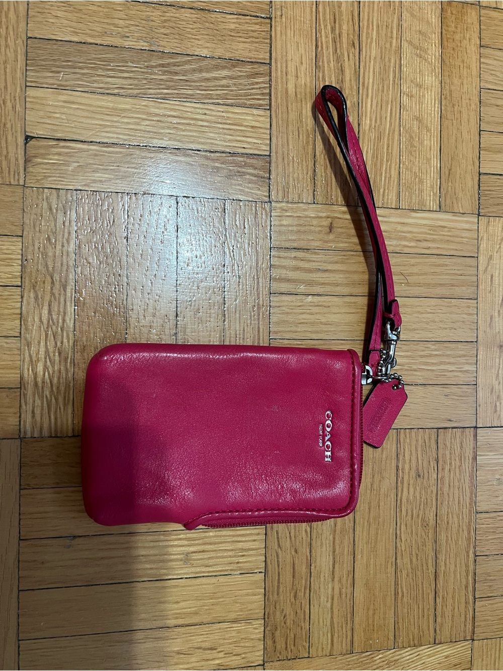Coach leather wallet wristlet